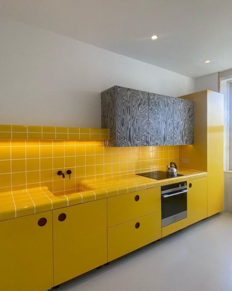 Greg Cox's Yellow Wall Kitchen kitchen with yellow walls