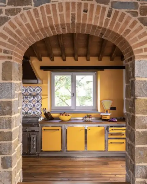 Maize Yellow Kitchen Design kitchen with yellow walls