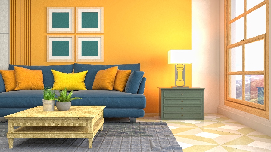 yellow living room