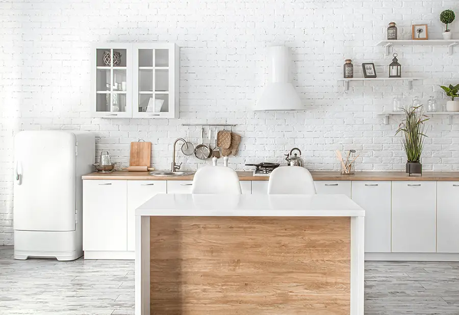 Wood and White kitchen