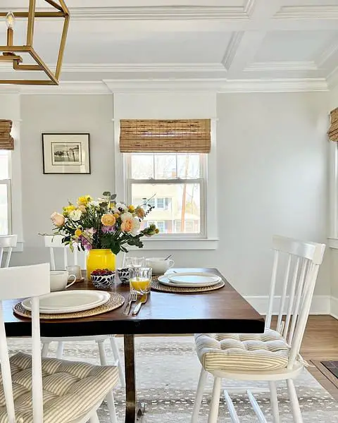 Invitingly Elegant: Neutral Farmhouse Kitchen Table Aesthetics ivy decor