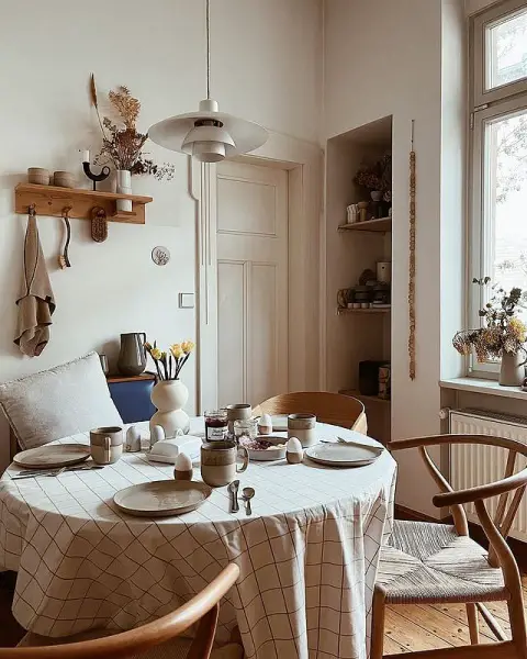 Charming And Minimalistic Scandinavian Kitchen Table Design ivy decor