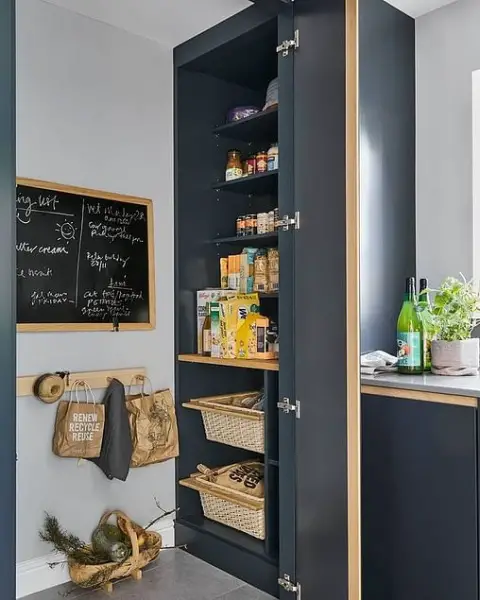 Bespoke Clutter-Free Blake Blue Pantry By John Lewis Of Hungerford kitchen chalkboard