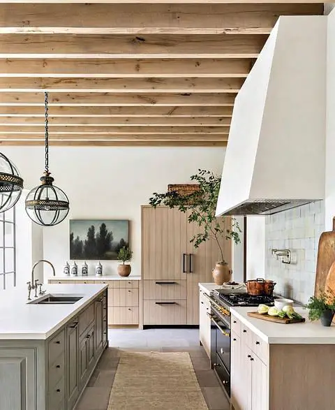 Cozy And Characterful Kitchen Design With Natural Materials kitchen range hood