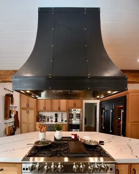 Timeless And Elegant Zinc Or Metal Range Hood Design For Kitchen Remodeling kitchen range hood
