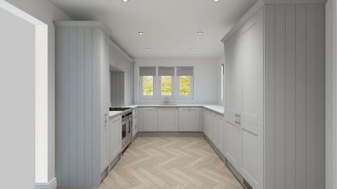 Sleek And Spacious: A Contemporary U-Shaped Grey Kitchen Inspiration u-shape kitchen