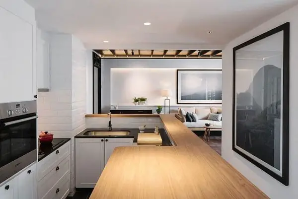 Sleek And Spacious U-Shaped Kitchen Design For Singapore Homes u-shape kitchen