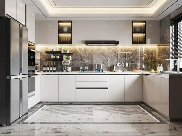 Efficient And Elegant: A Modern U-Shaped Custom Kitchen Design u-shape kitchen