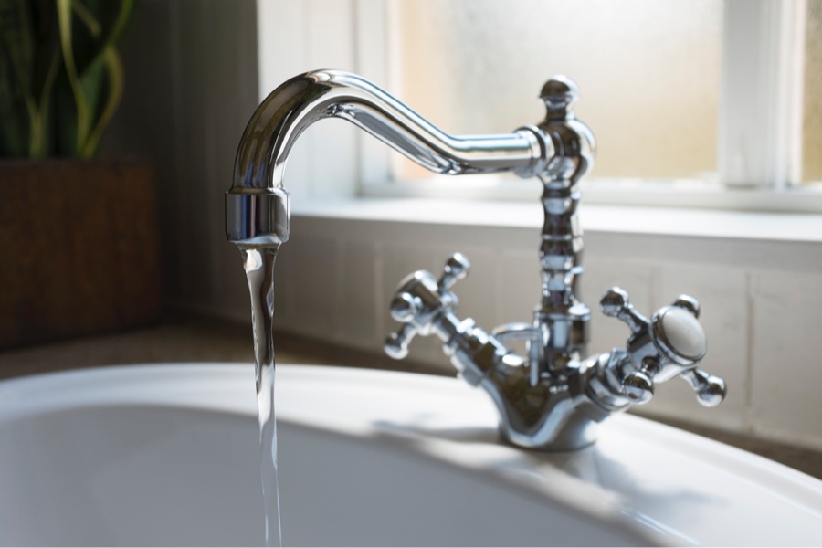 vintage faucet fireclay sink