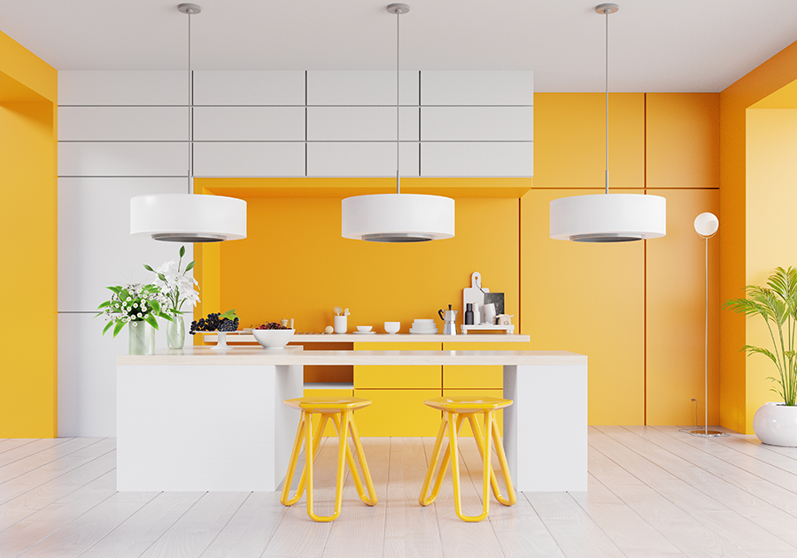 yellow kitchen