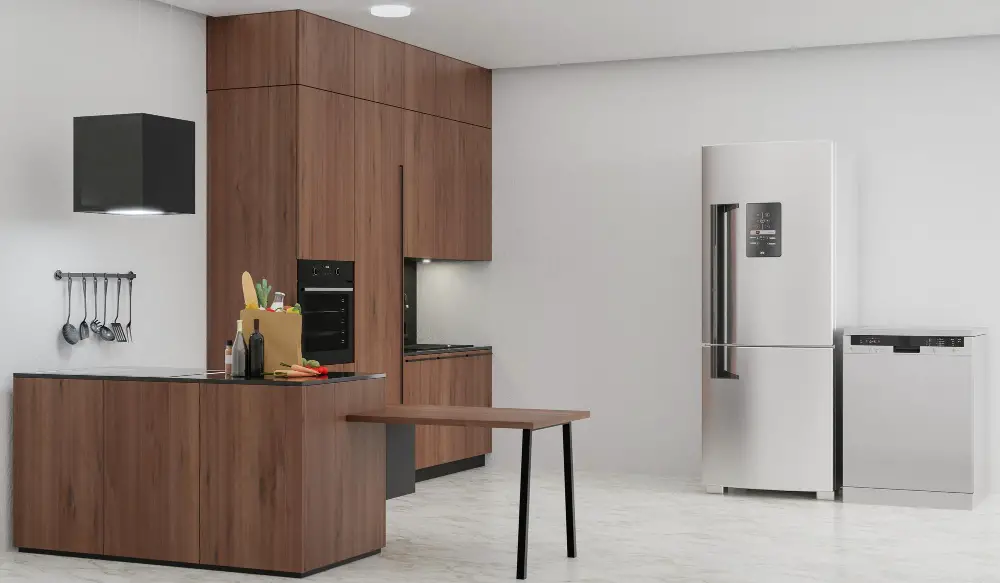 Freestanding Refrigerator kitchen design