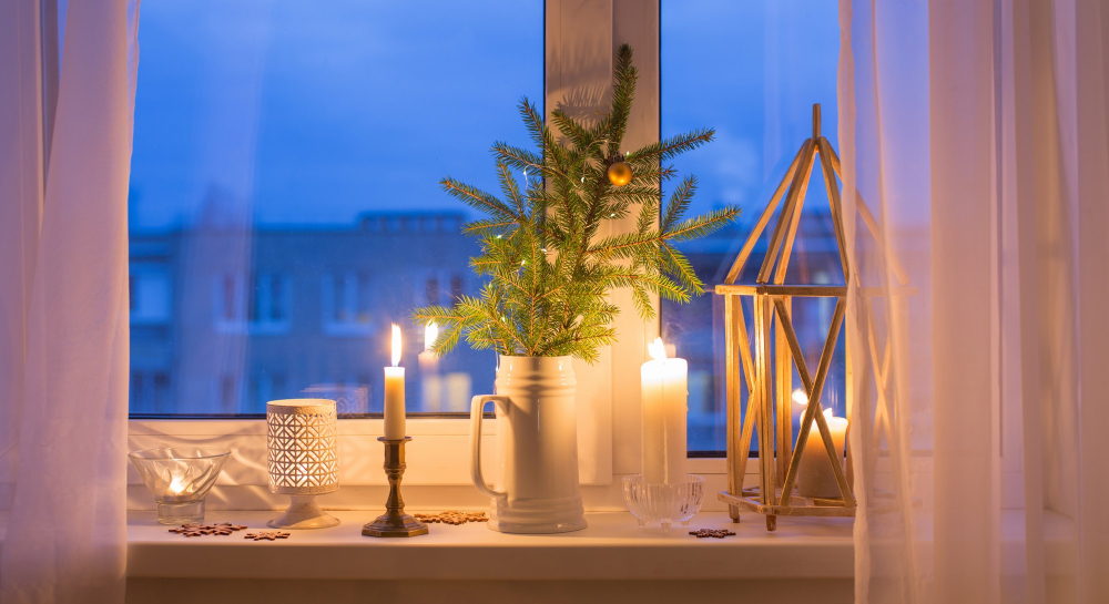 Kitchen Window Sill candles