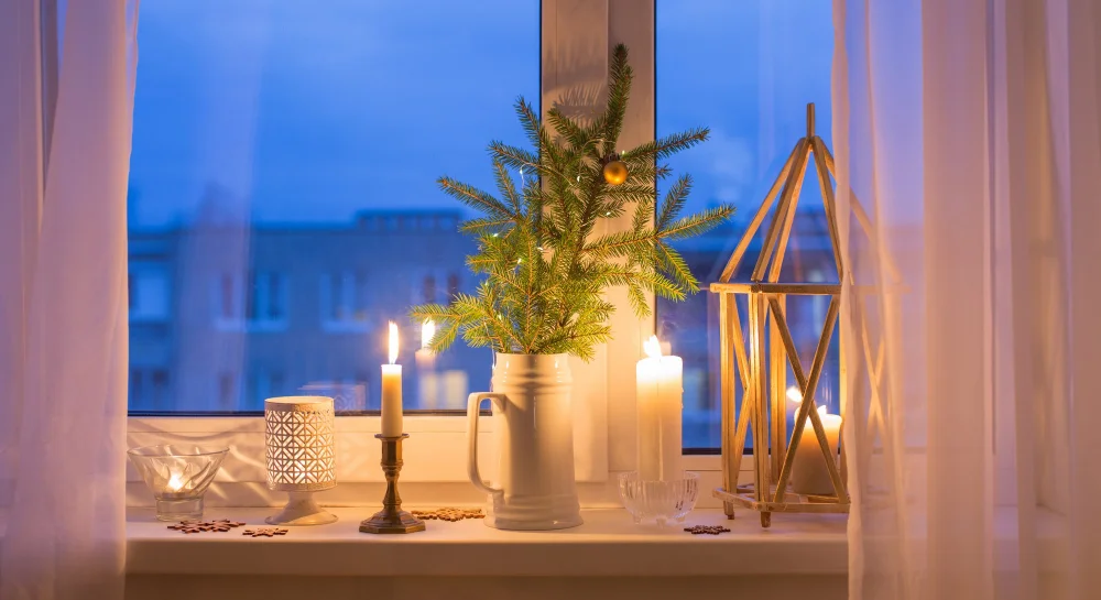 Kitchen Window Sill candles