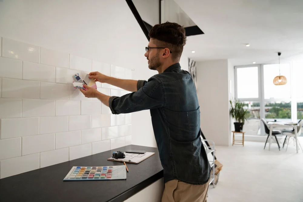 glass backsplash kitchen install