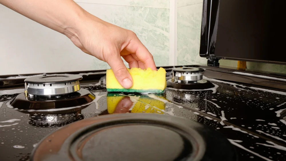 kitchen gas cooktop cleaning