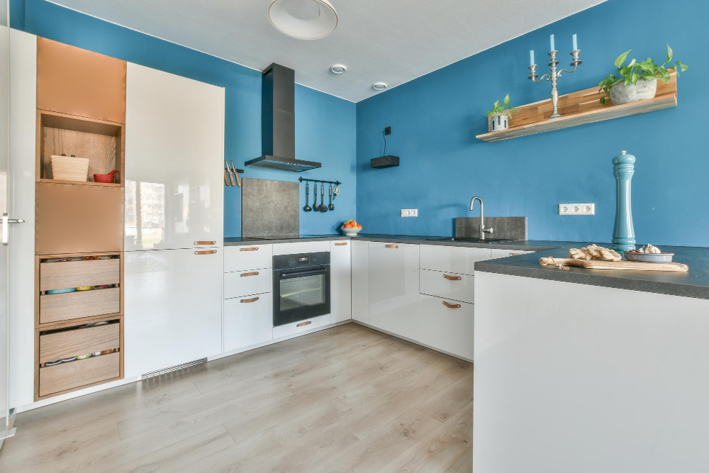 Blue Walls Kitchen