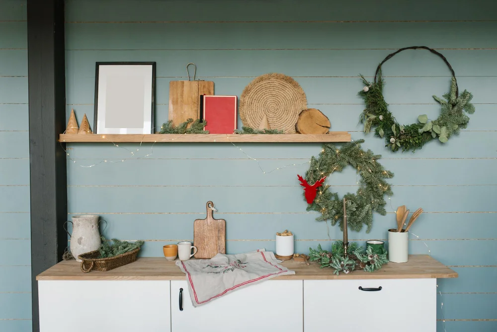 Cabinet wreath kitchen