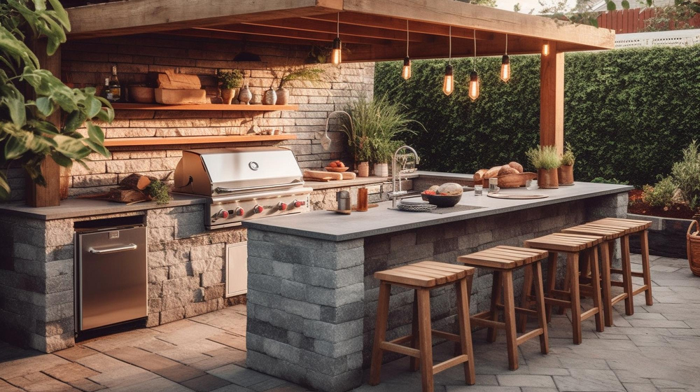 Outdoor Kitchen cinder block