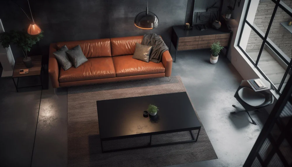 bachelor pad leather couch