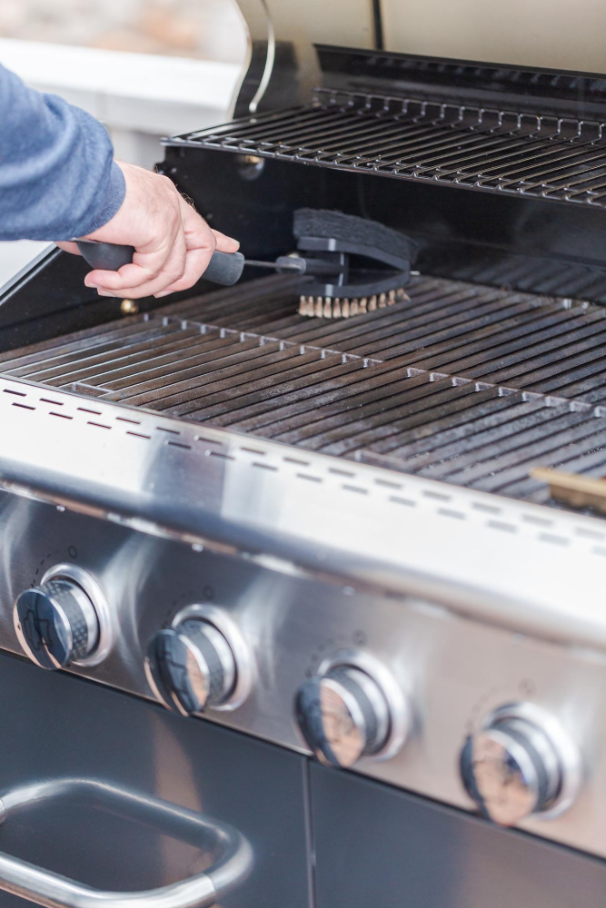 cleaning outdoor kitchen