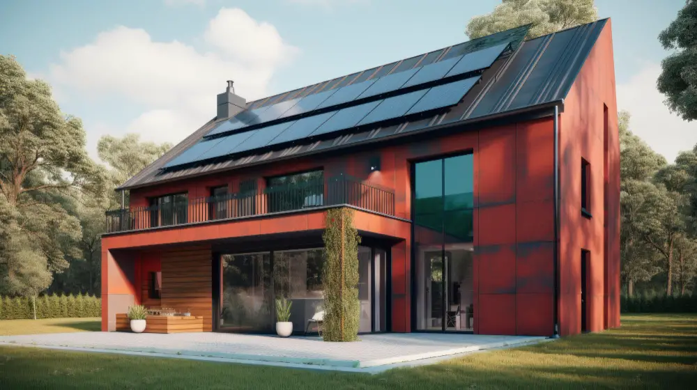 modern roof with solar
