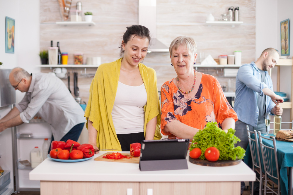 seniors in kitchen