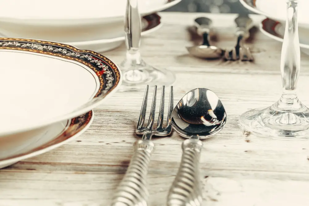 silver diningware
