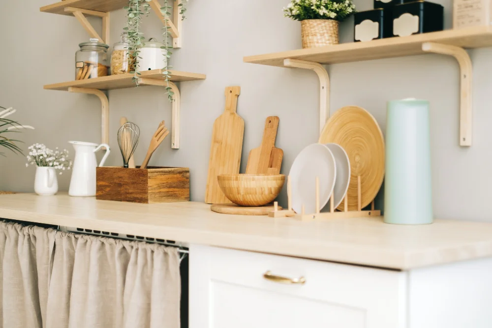 wall-mounted shelves kitchen