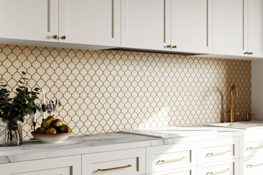 Faux Tile Backsplash Wallpaper