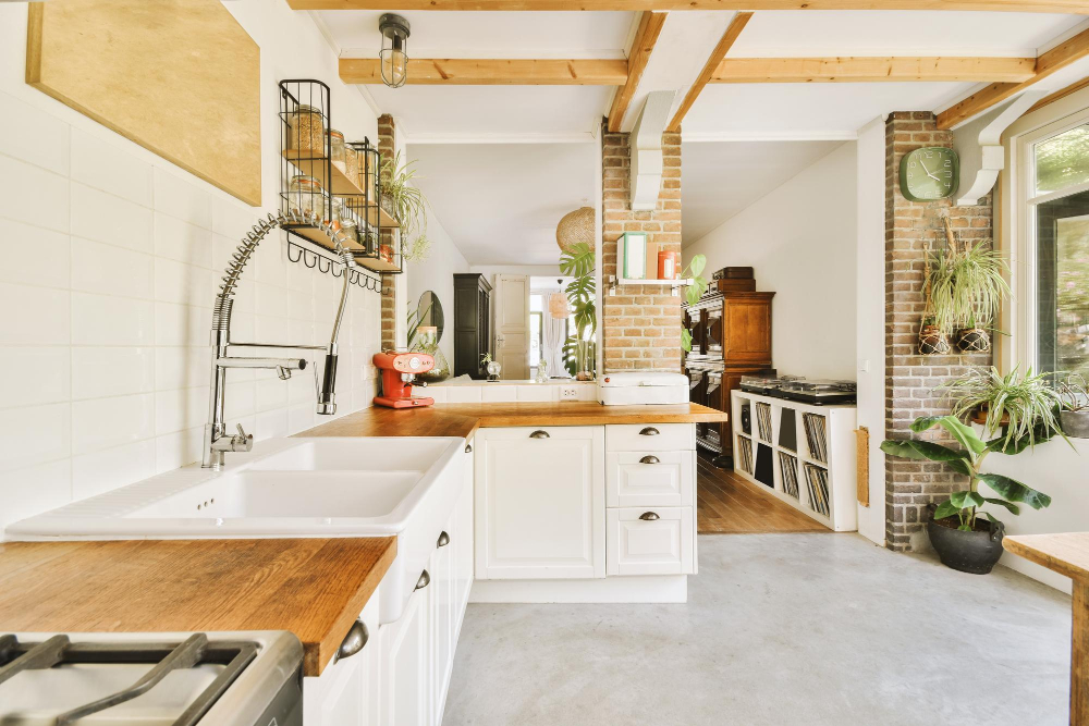 waterfall kitchen island granite