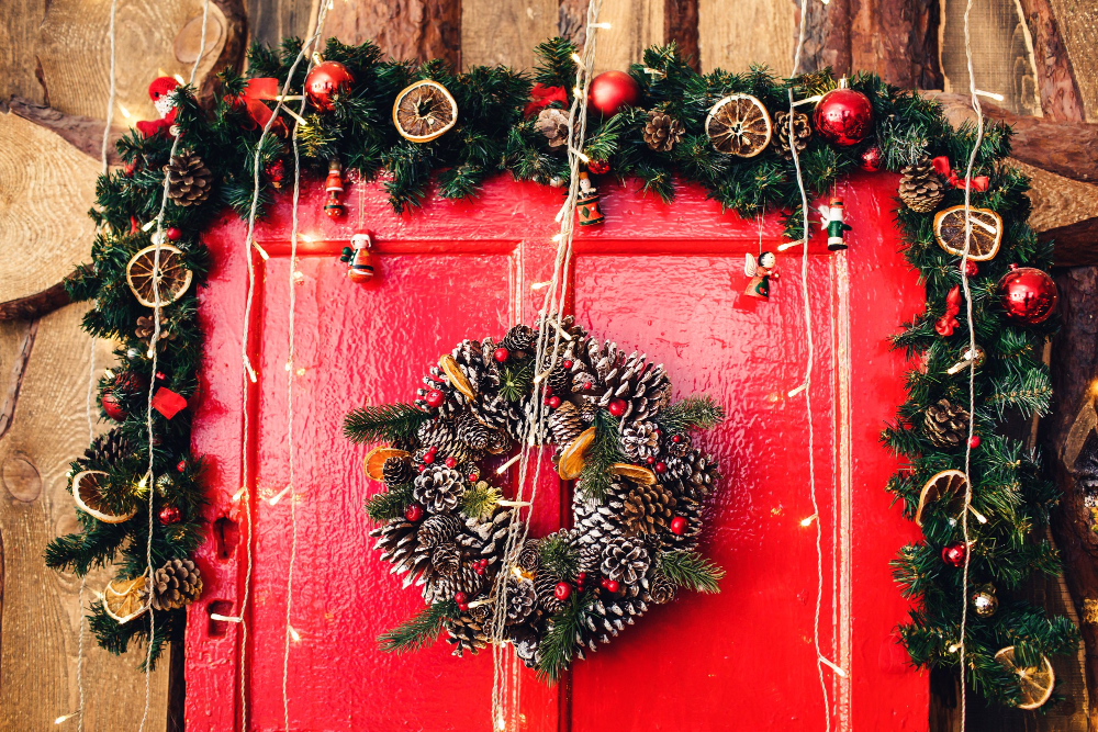 Lighted Garland above door