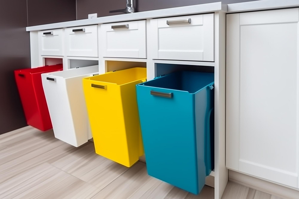 Recycling Bins in kitchen