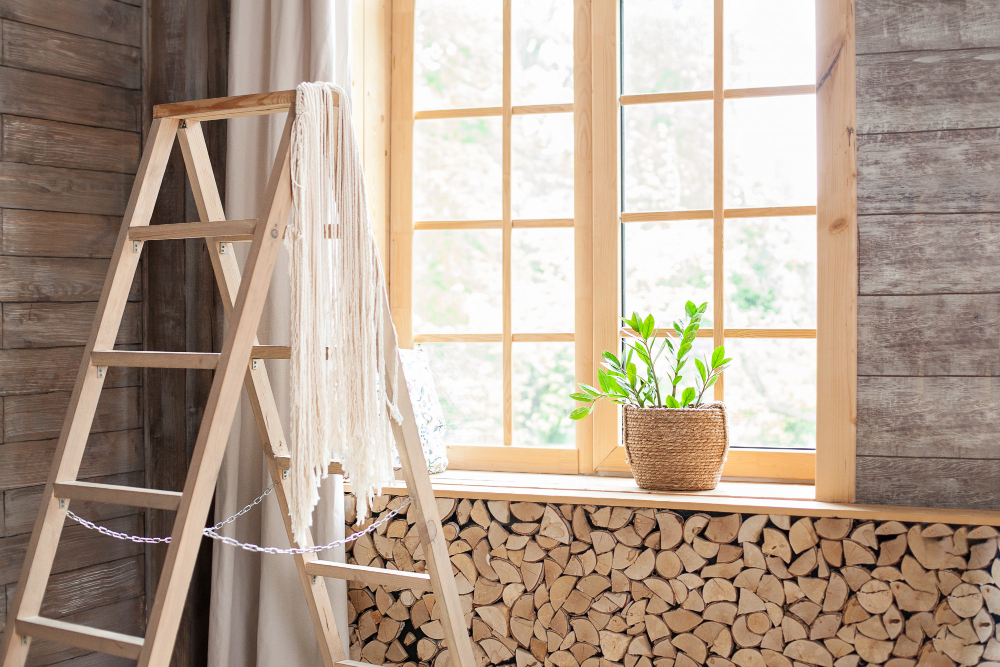 Rustic Wood Trim window