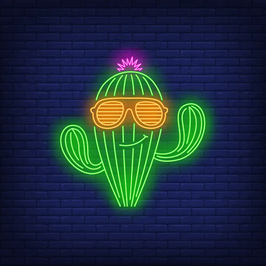 String light Cactus Silhouette