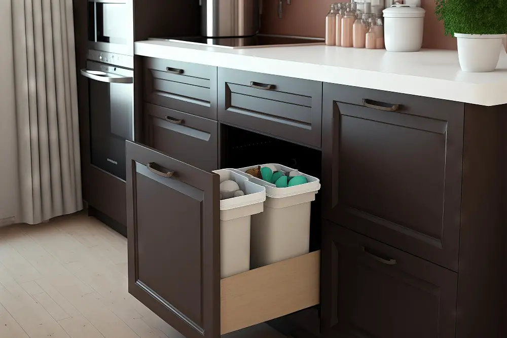 Trash Can Pull-Out Cabinet