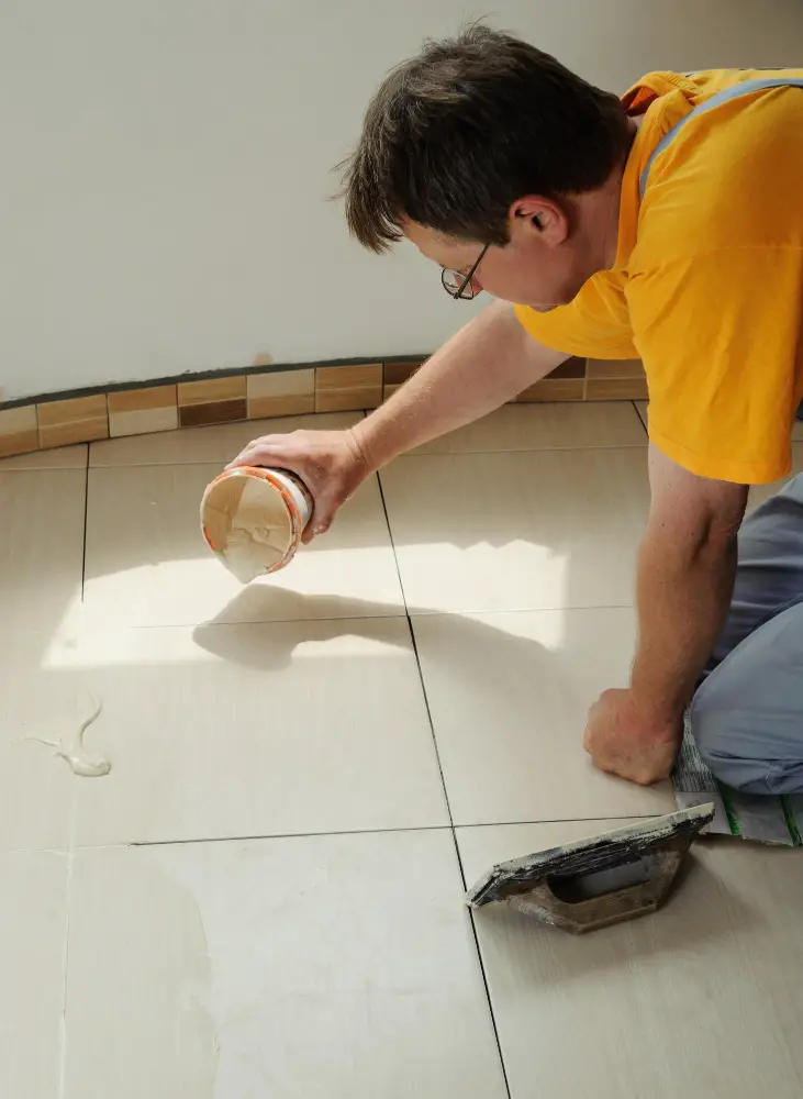 apply Grout tile