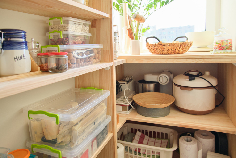 kitchen shelf with appliances