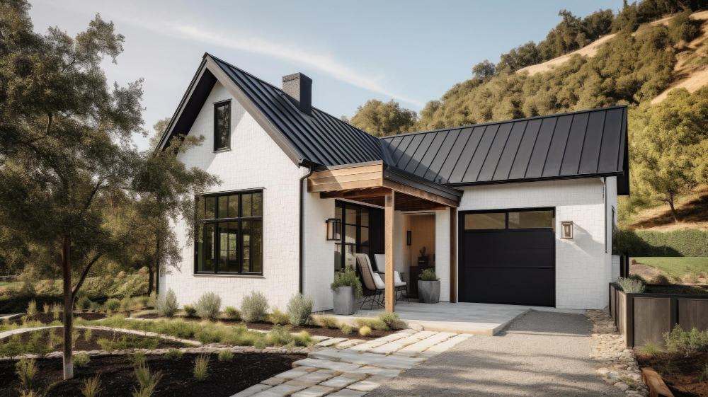 modern roof exterior design metal black