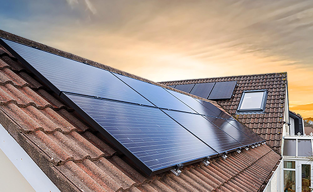 solar panels on roof