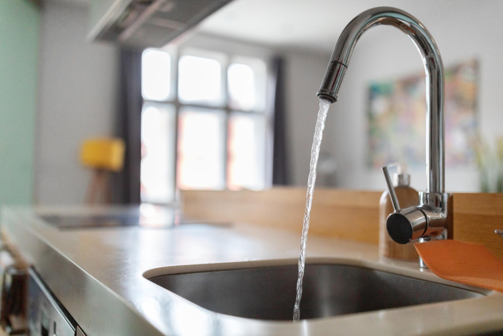 water in kitchen sink