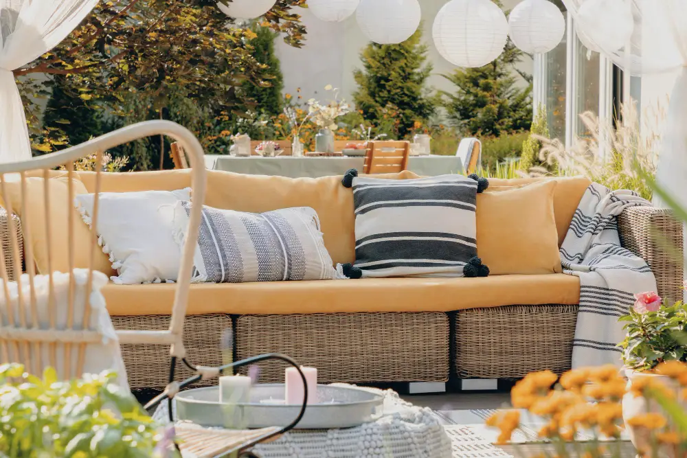 Choose Comfortable Seating and Add Outdoor Rugs