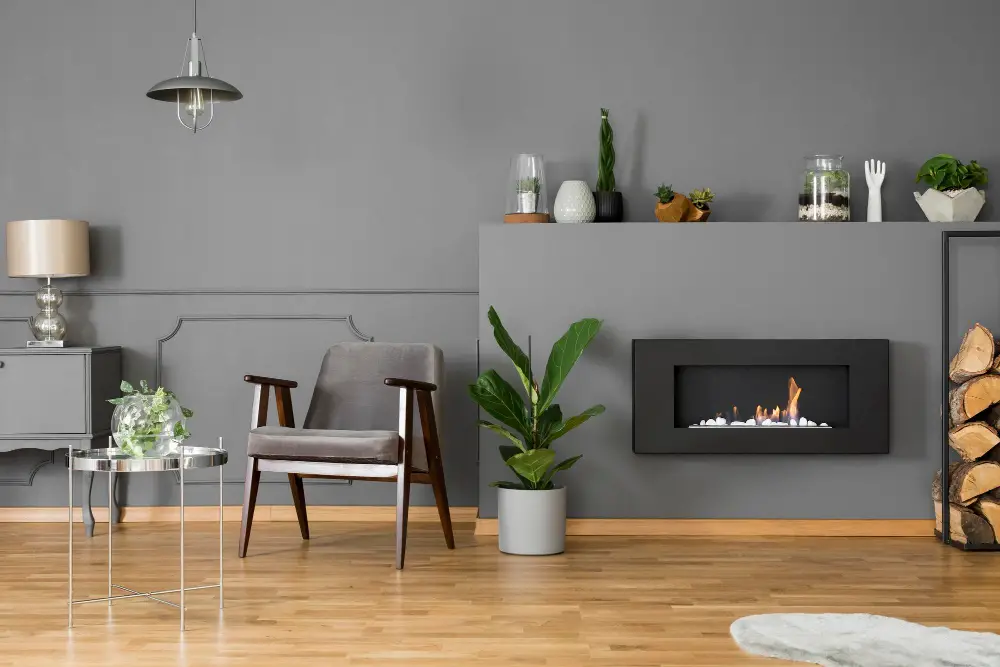 Greenery and Plants Electric Fireplace Living
