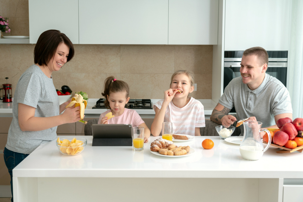 Kitchen Table Family Eating