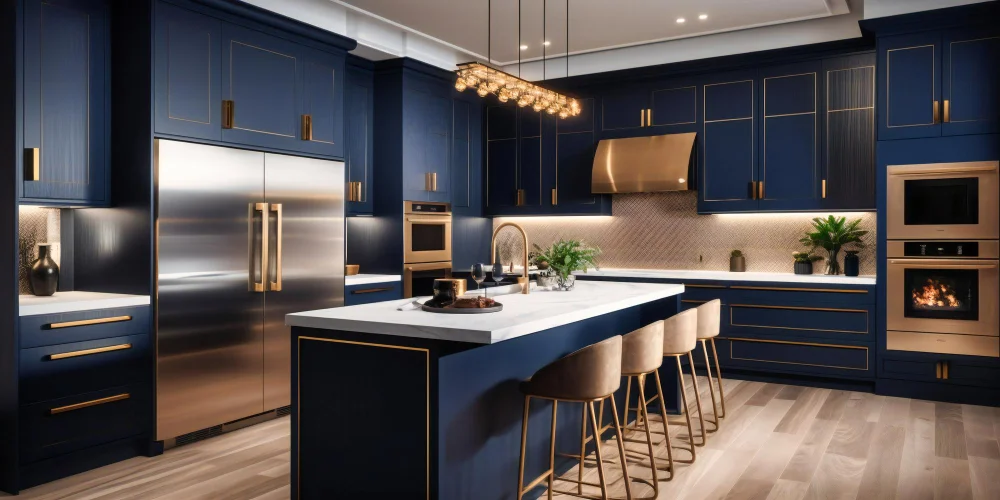 Modern Blue Kitchen Cabinets