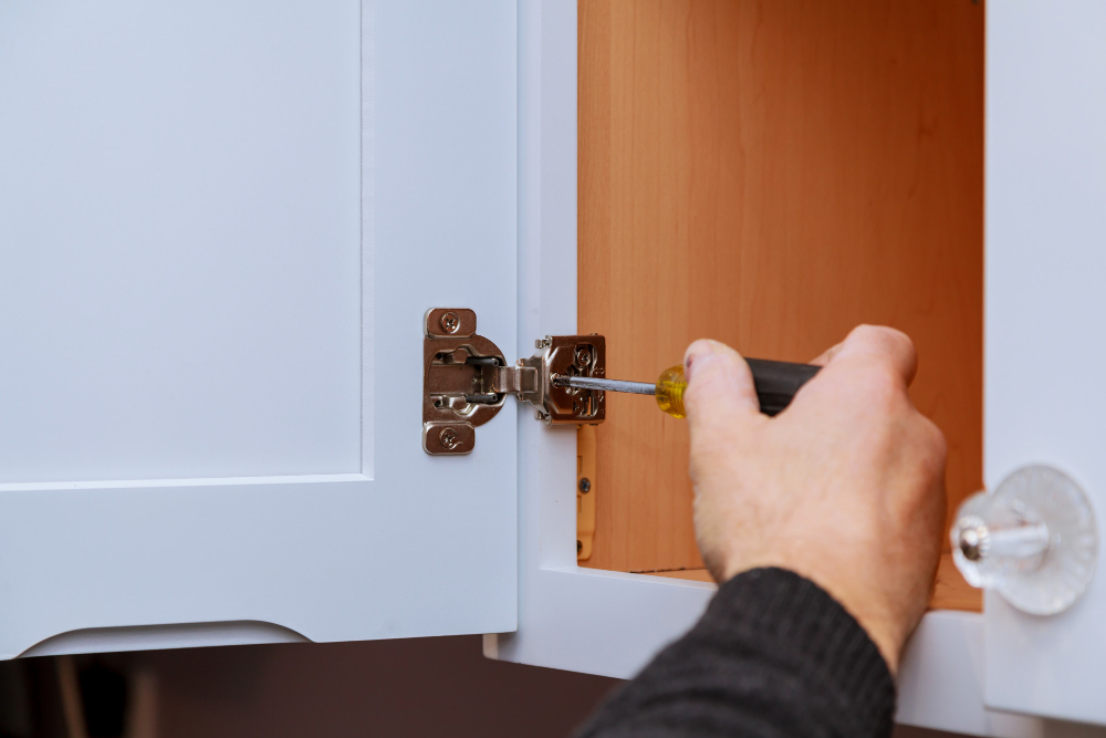 Repairing Hinge and Hardware Kitchen Cabinet door