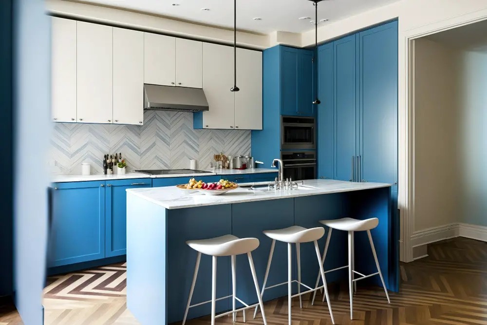 Two-Toned Blue and White Kitchens