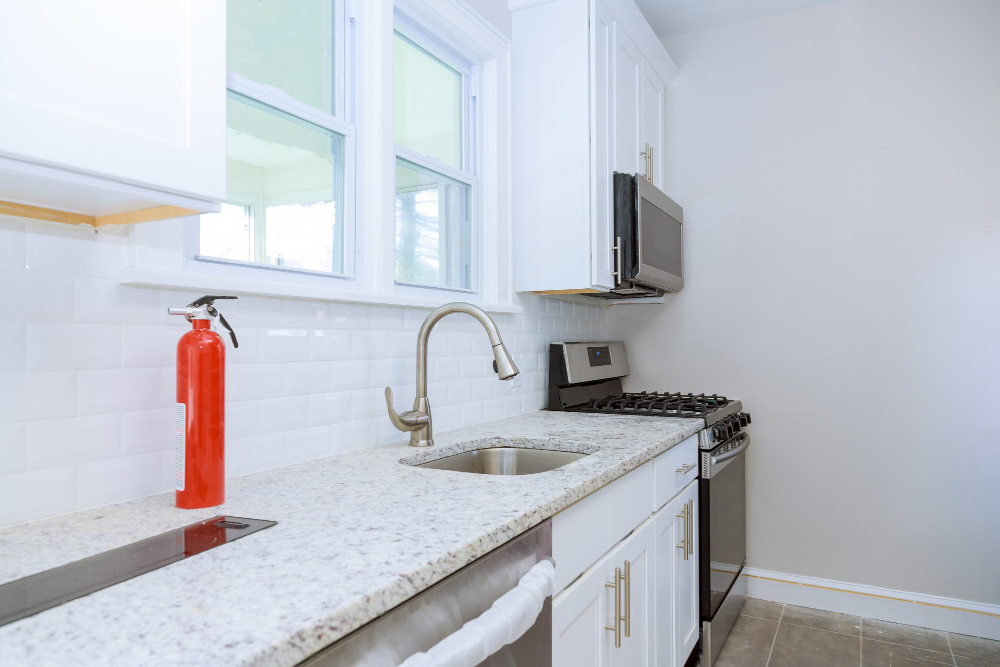 fire extinguisher in your kitchen countertop