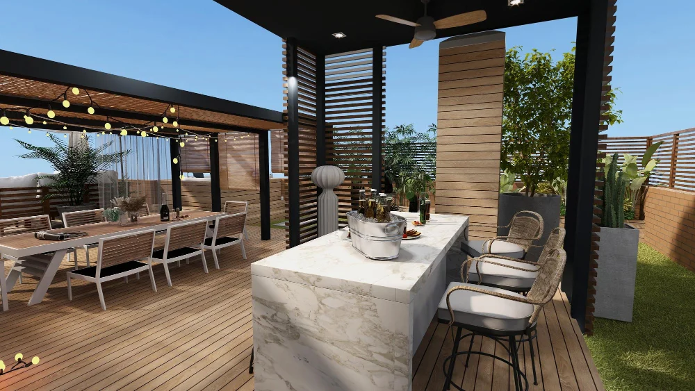 Aesthetics of Quartzite Countertops Outdoor Kitchen