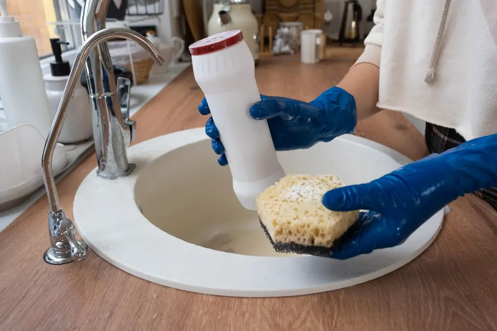 Cleaning Porcelain Kitchen Sink Sponge