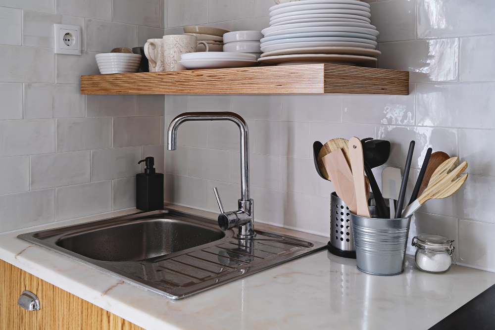 Floating Shelf Corner Kitchen Sink